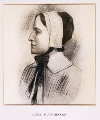 Porträt von Anne Hutchinson (1591-1643) von American School